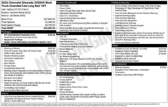 2026 Chevrolet Silverado 2500 HD WT